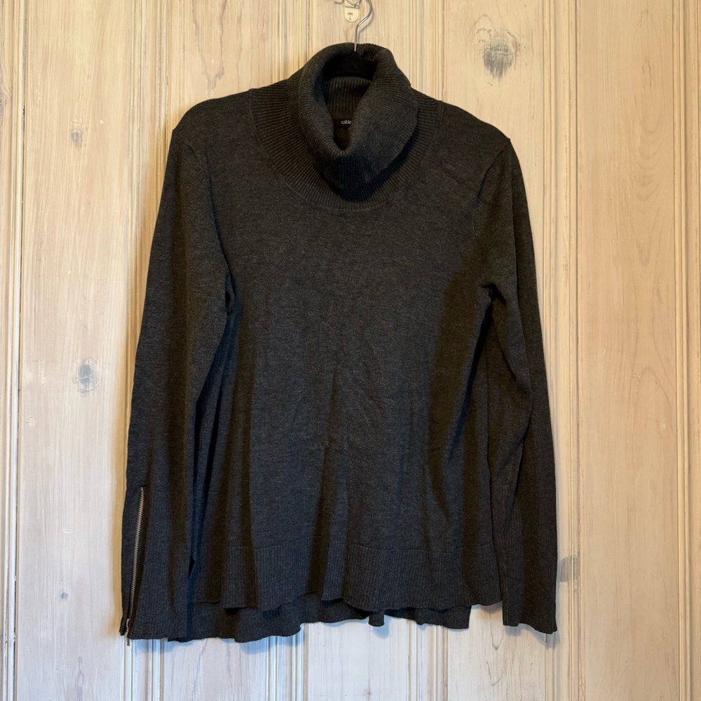 Cable & Gauge Women’s Dark Gray Turtleneck Sweater size LARGE